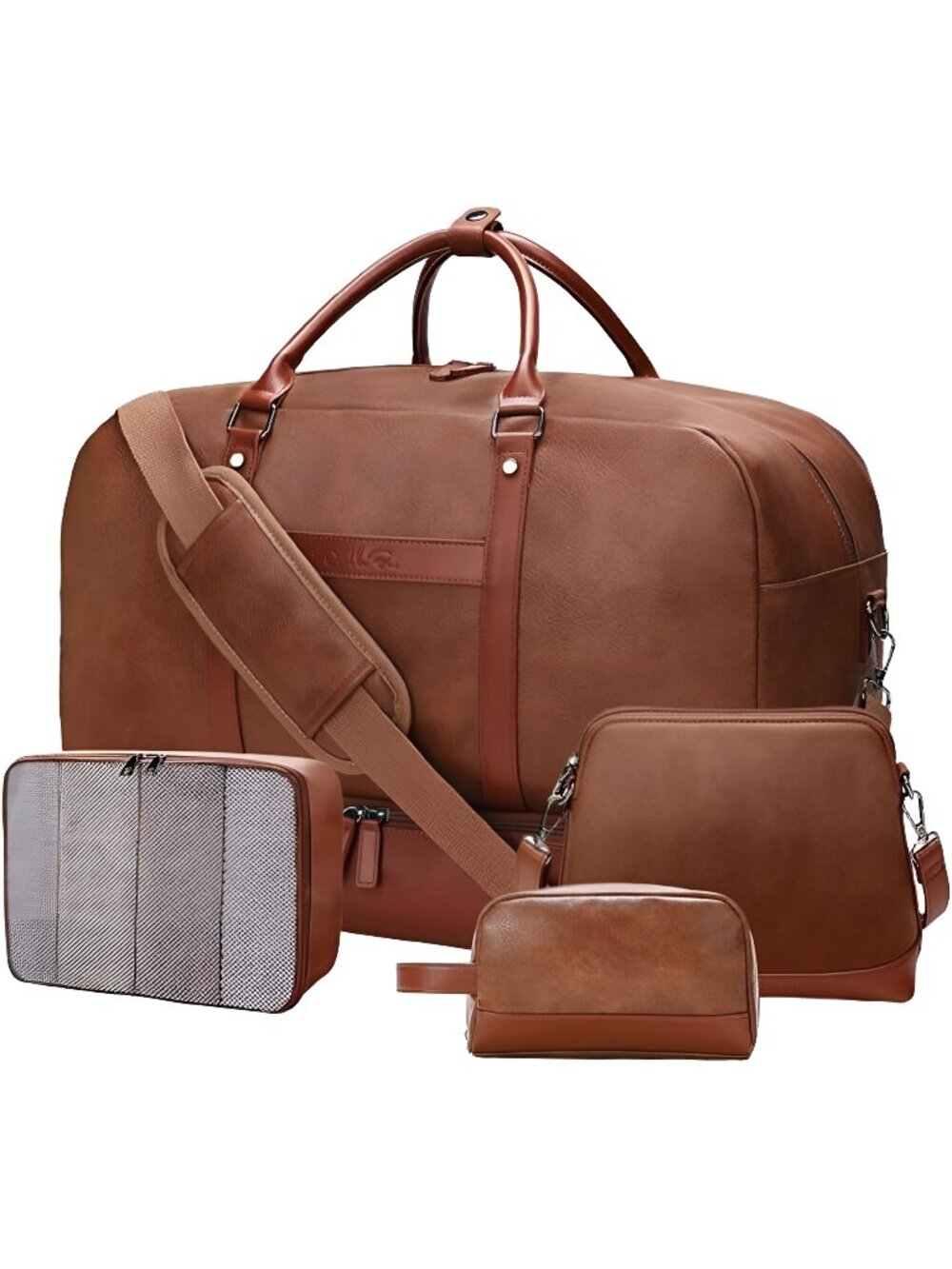 4PCS Duffle Bag for Travel, Weekender Overnight Bag for Women & Men